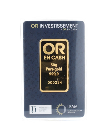 Lingotin or 50 grammes OR EN CASH