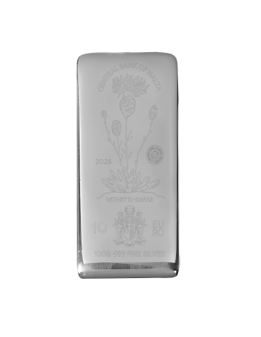 Lingot Argent Malte 100 grammes